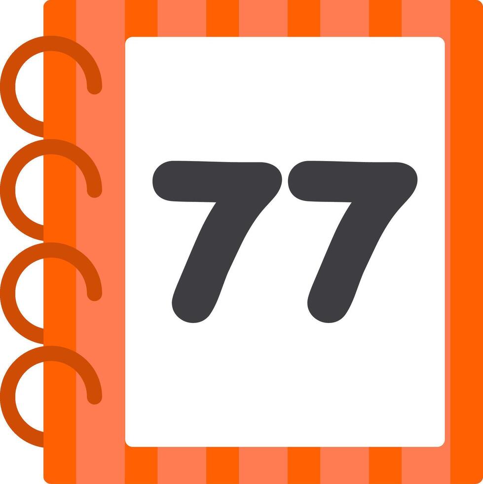 Colorful Seventy Seven Flat Icon vector