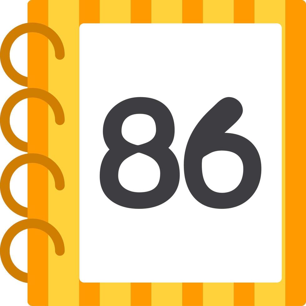 Colorful Learning Icon Eighty Six Number vector