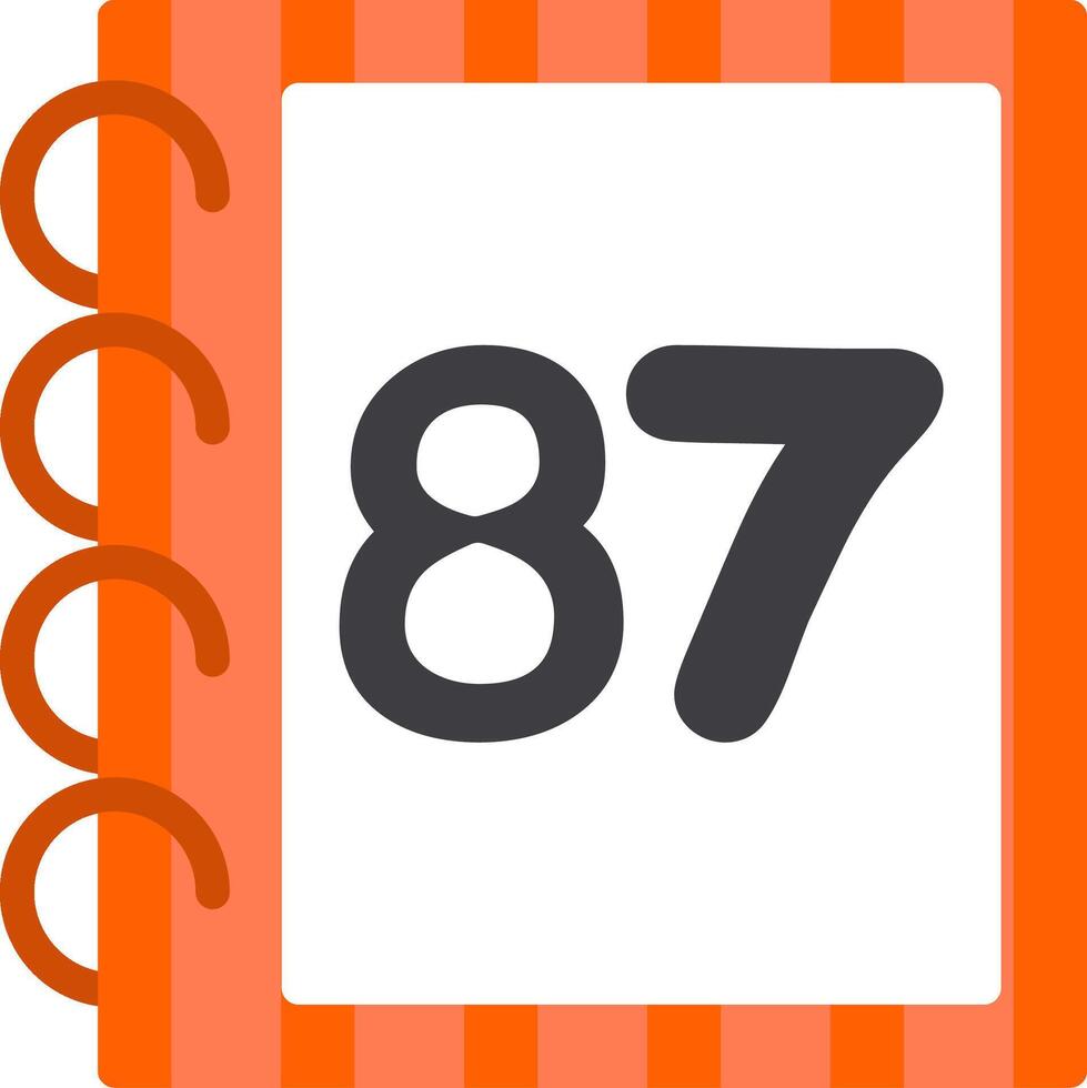 Flat Style Eighty Seven Number Icon vector