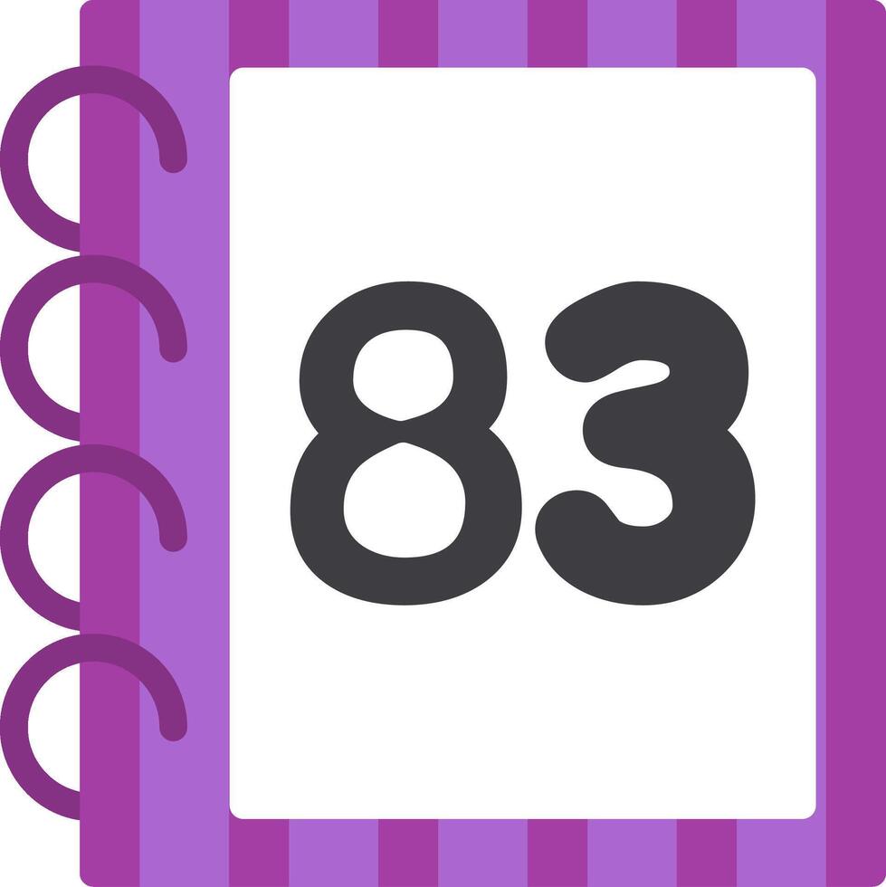 Fun and Flat Icon Eighty Three Number vector