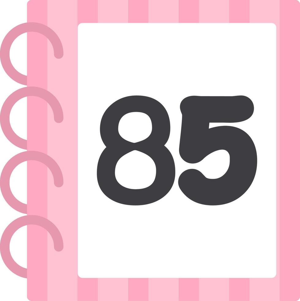 Flat Eighty Five Number Icon vector