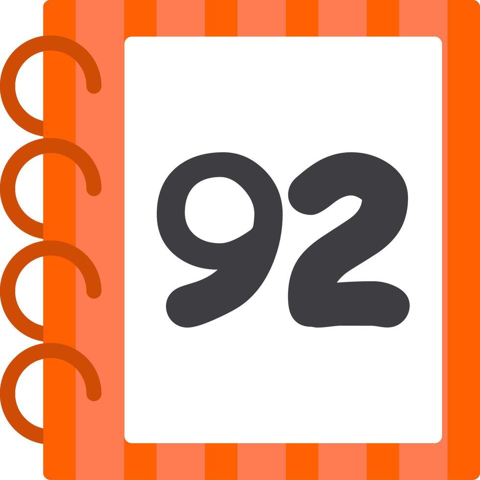 Flat Icon for Ninty Two Learning vector