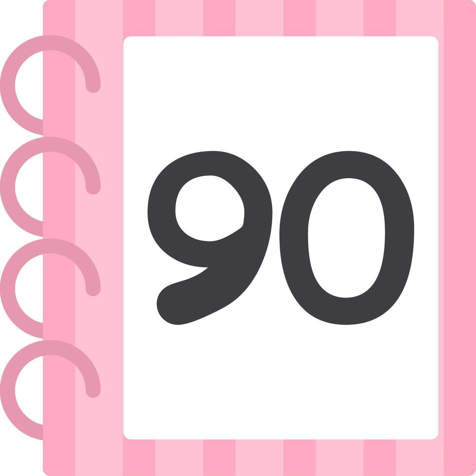 Flat Icon Design for Ninty Number Fun vector