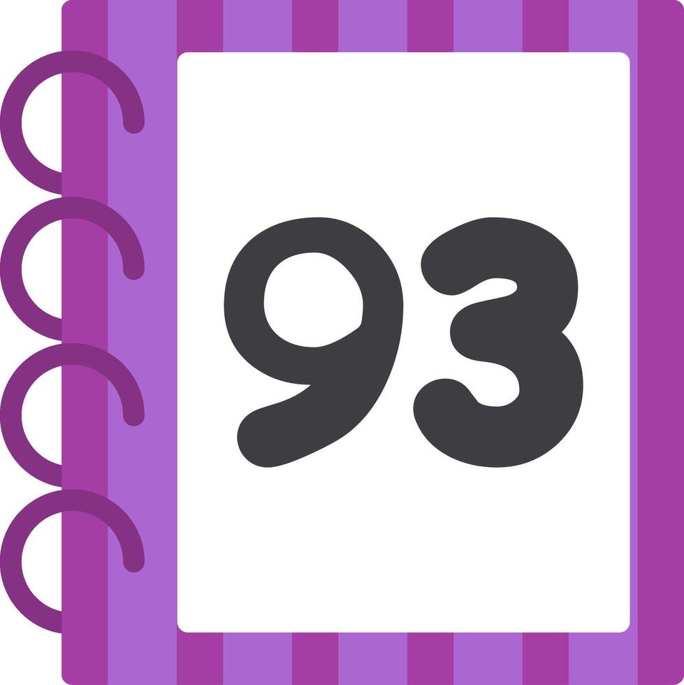 Bright and Fun Ninty Three Icon Flat Style vector