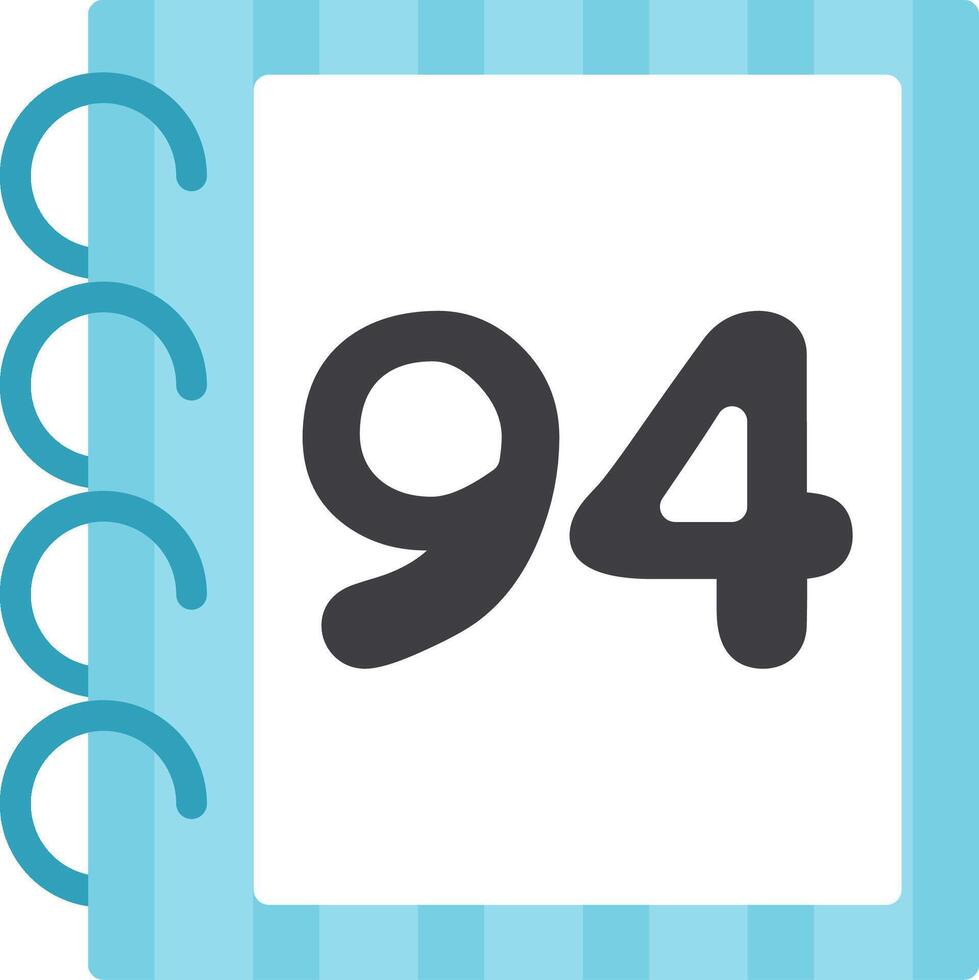 Flat Educational Ninty Four Number Icon vector