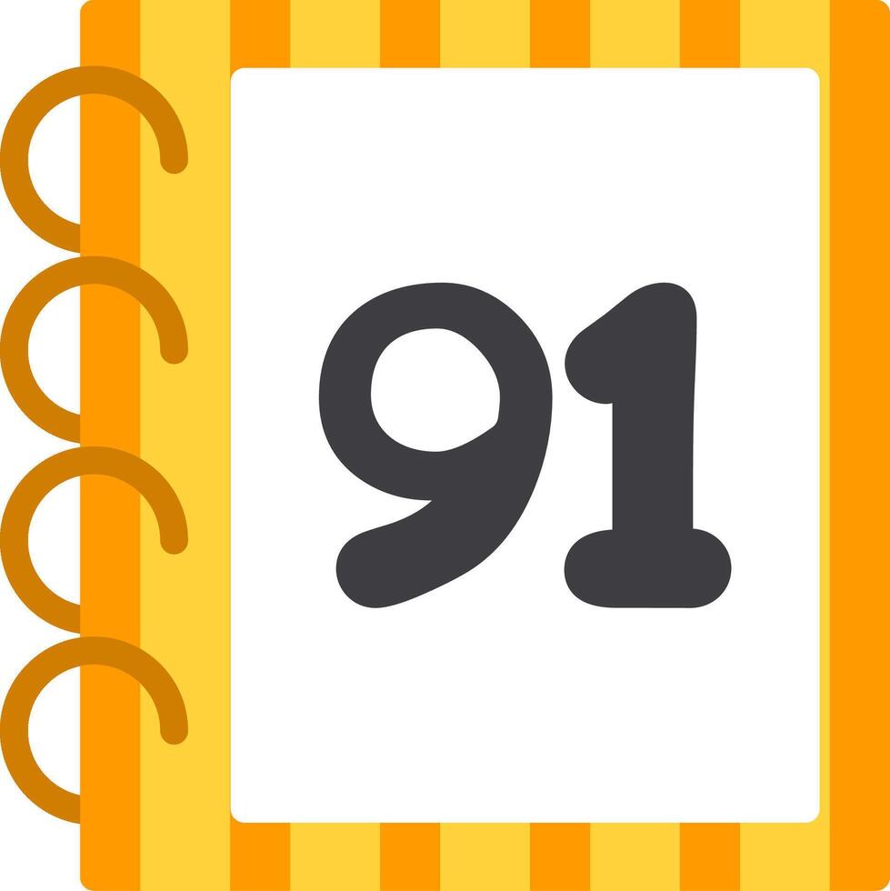 Ninty One Icon in Flat Colorful Design vector