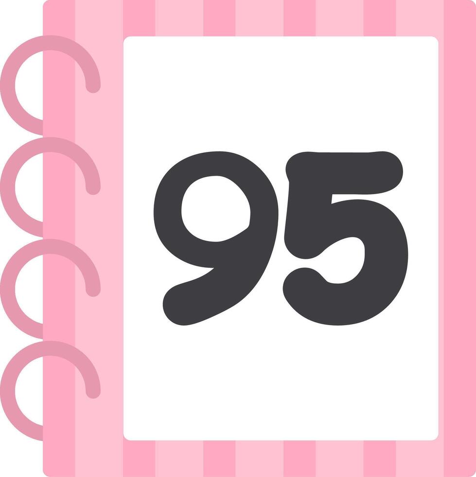 Colorful Flat Style Icon Ninty Five Number vector