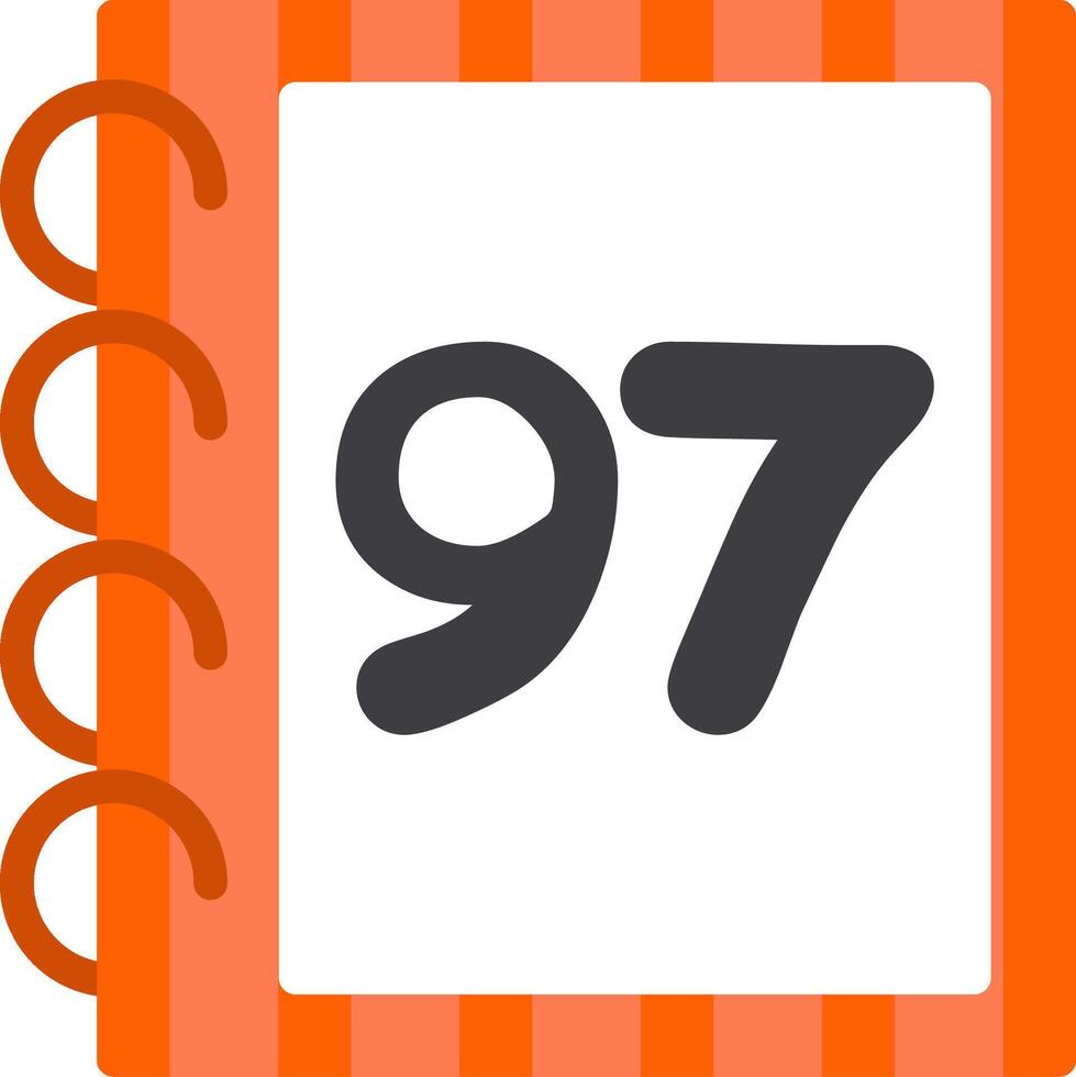 Flat Ninty Seven Colorful Number Icon vector