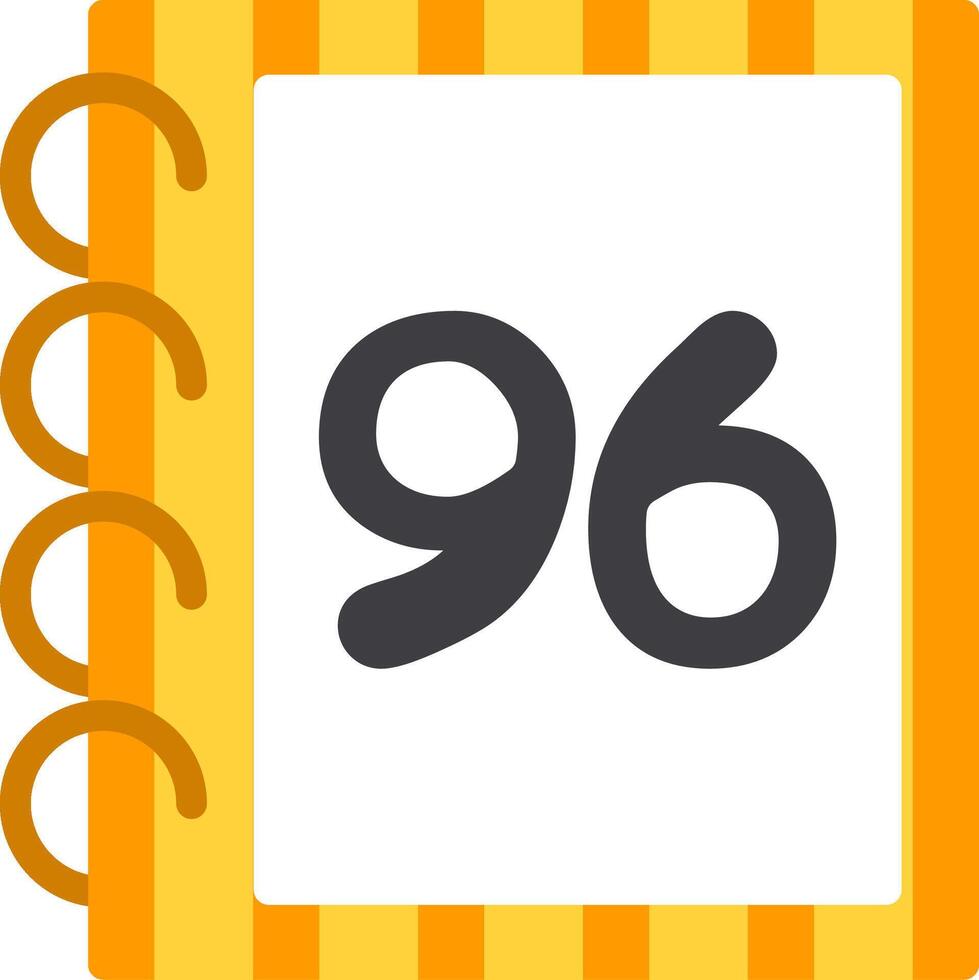 Fun Ninty Six Flat Icon for Learning vector