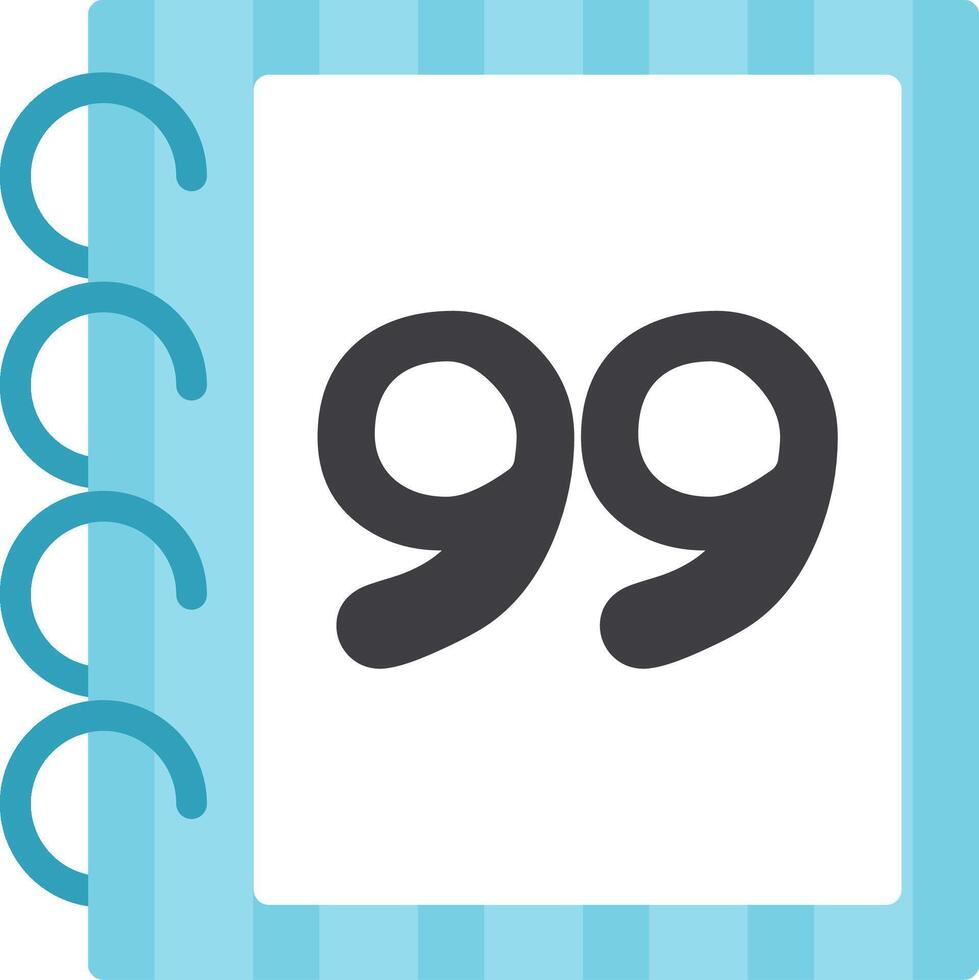 Colorful Flat Icon for Ninty Nine Number vector