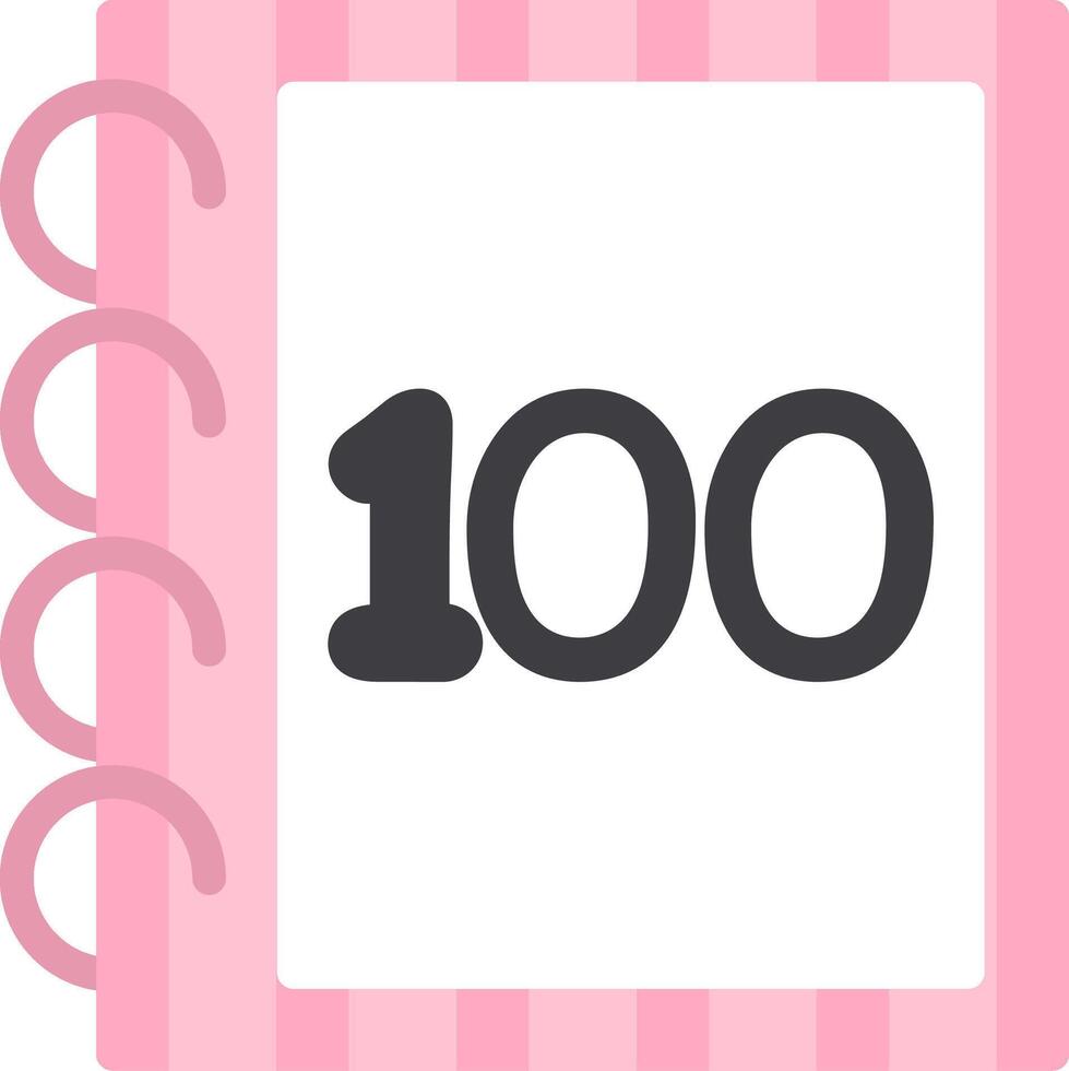 One Hundred Flat Colorful Learning Icon vector