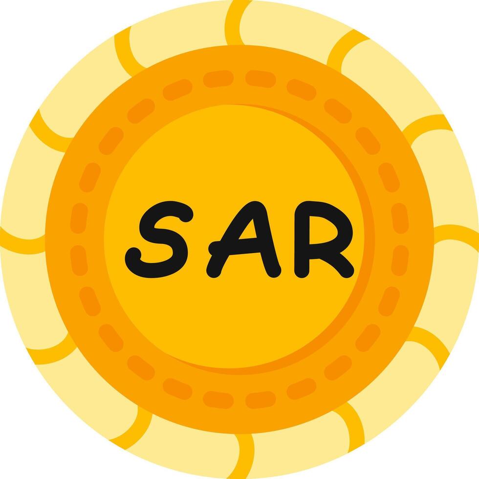 Saudi Coin Colorful Flat Design vector