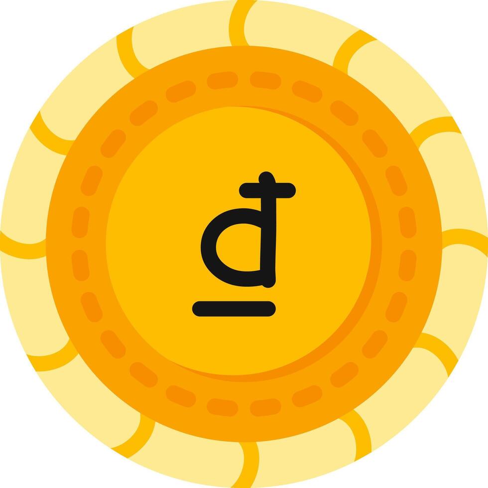 Dong Coin Flat Color Currency Design vector