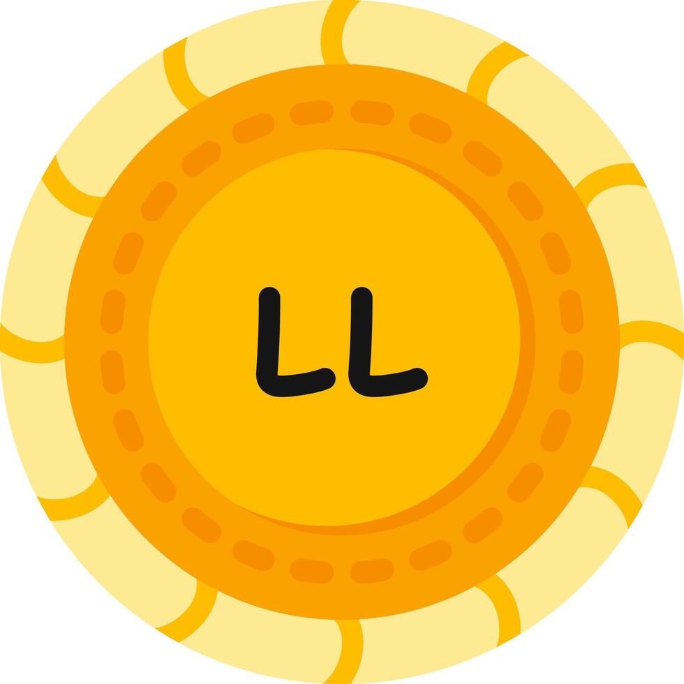 Lebanese Pound Coin Flat Icon vector