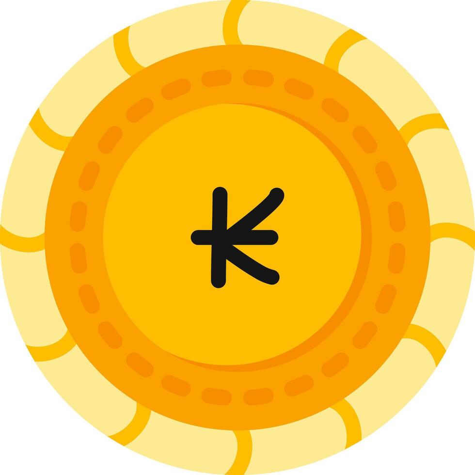 Kip Currency Coin Colorful Flat vector