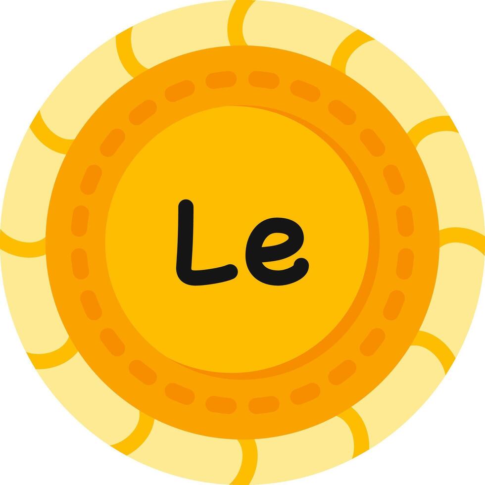 Leone Coin Flat Currency Color vector