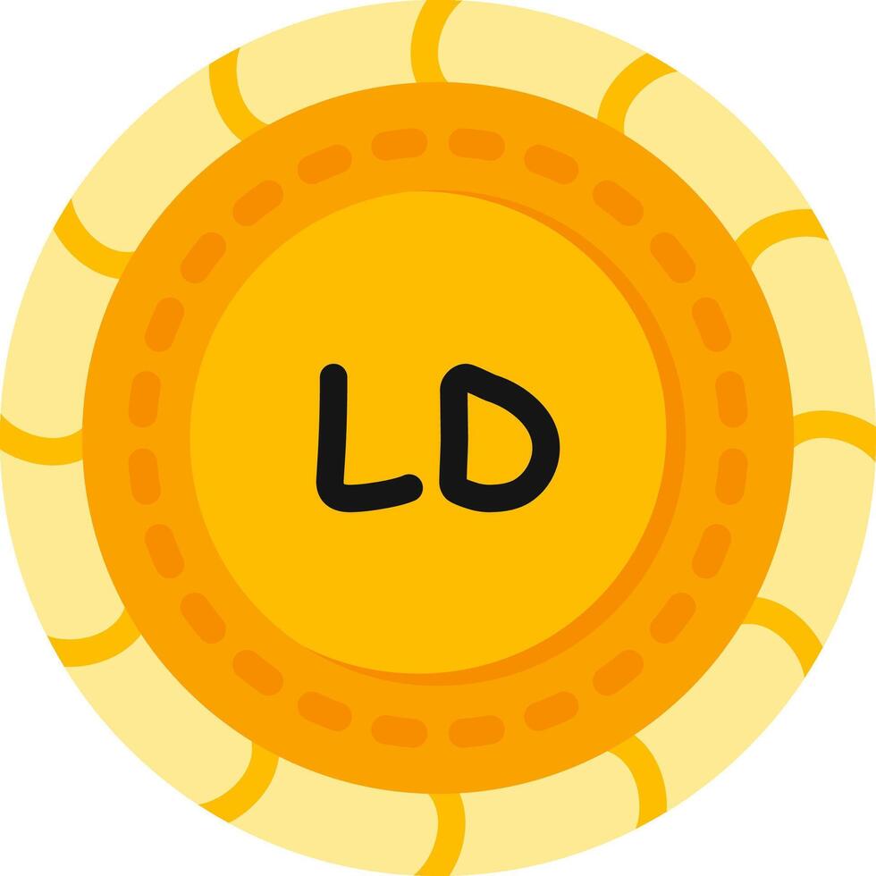 Libyan Currency Coin Flat Color vector