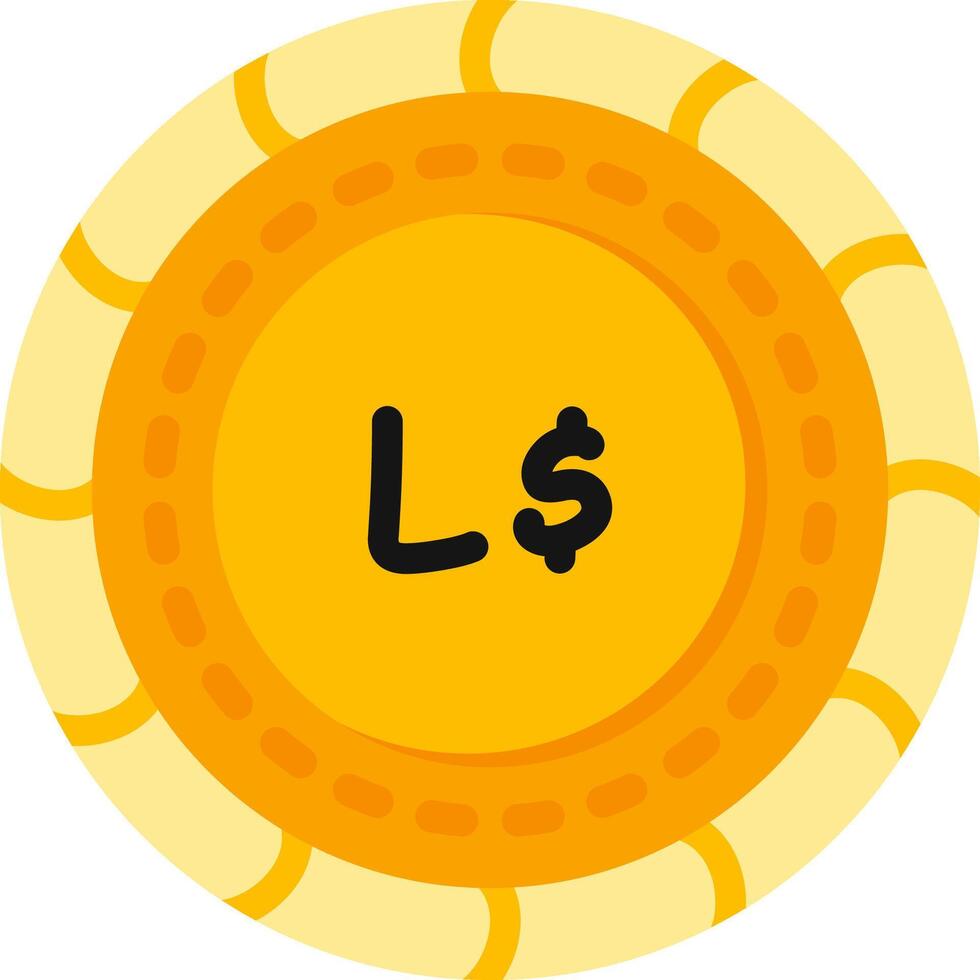 Liberian Coin in Flat Color Style vector