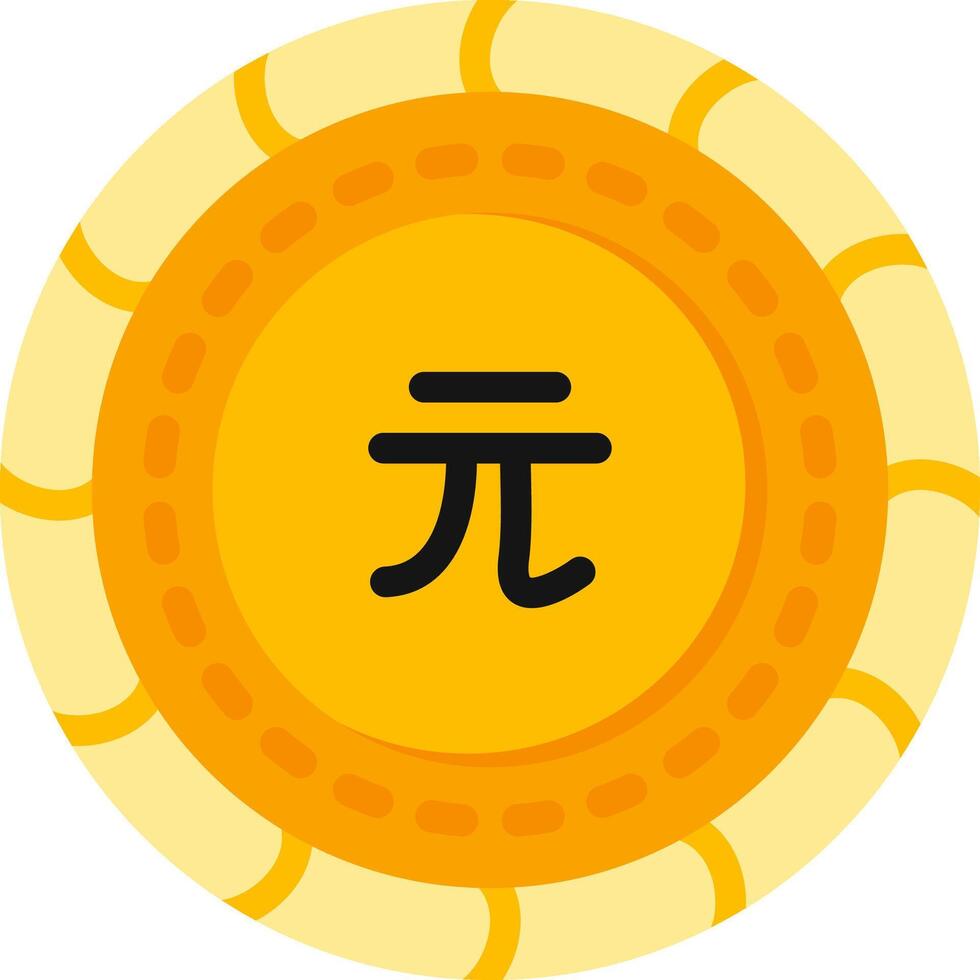 New Taiwan Dollar Coin Flat vector