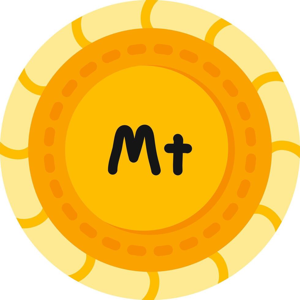 Metical Coin in Flat Color Style vector