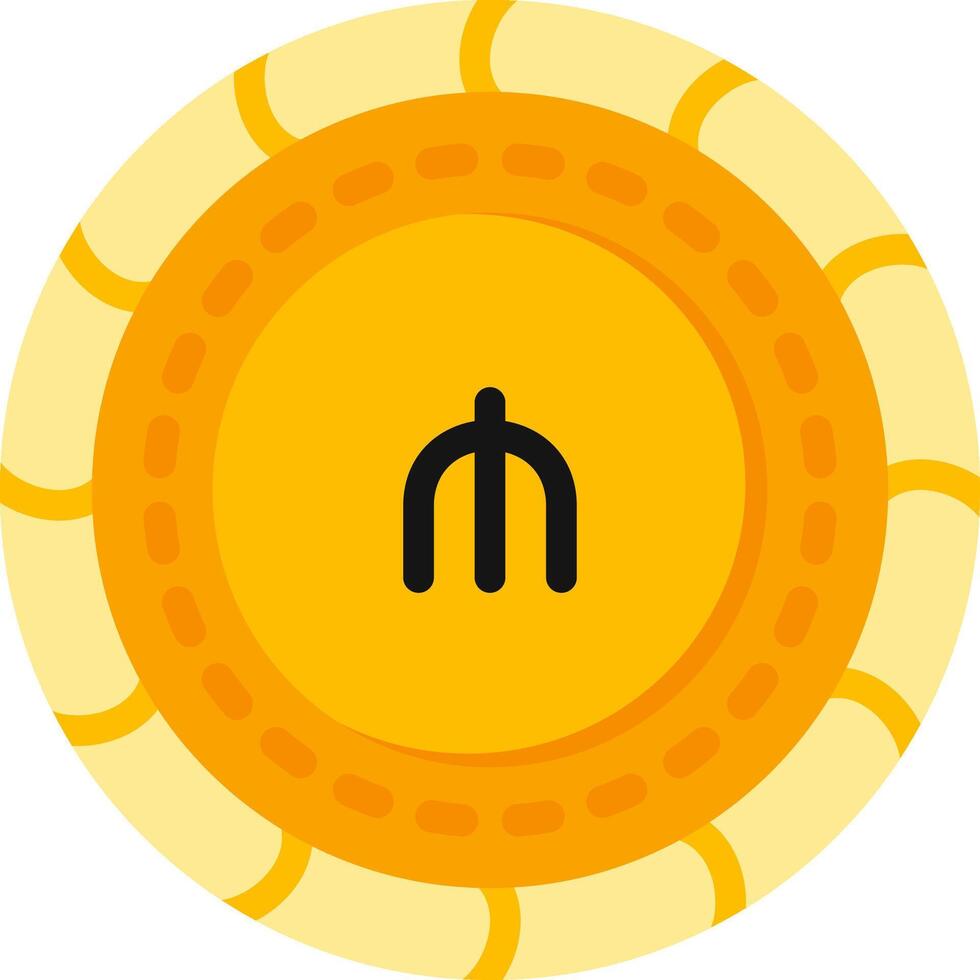 Manat Coin Flat Color Currency vector