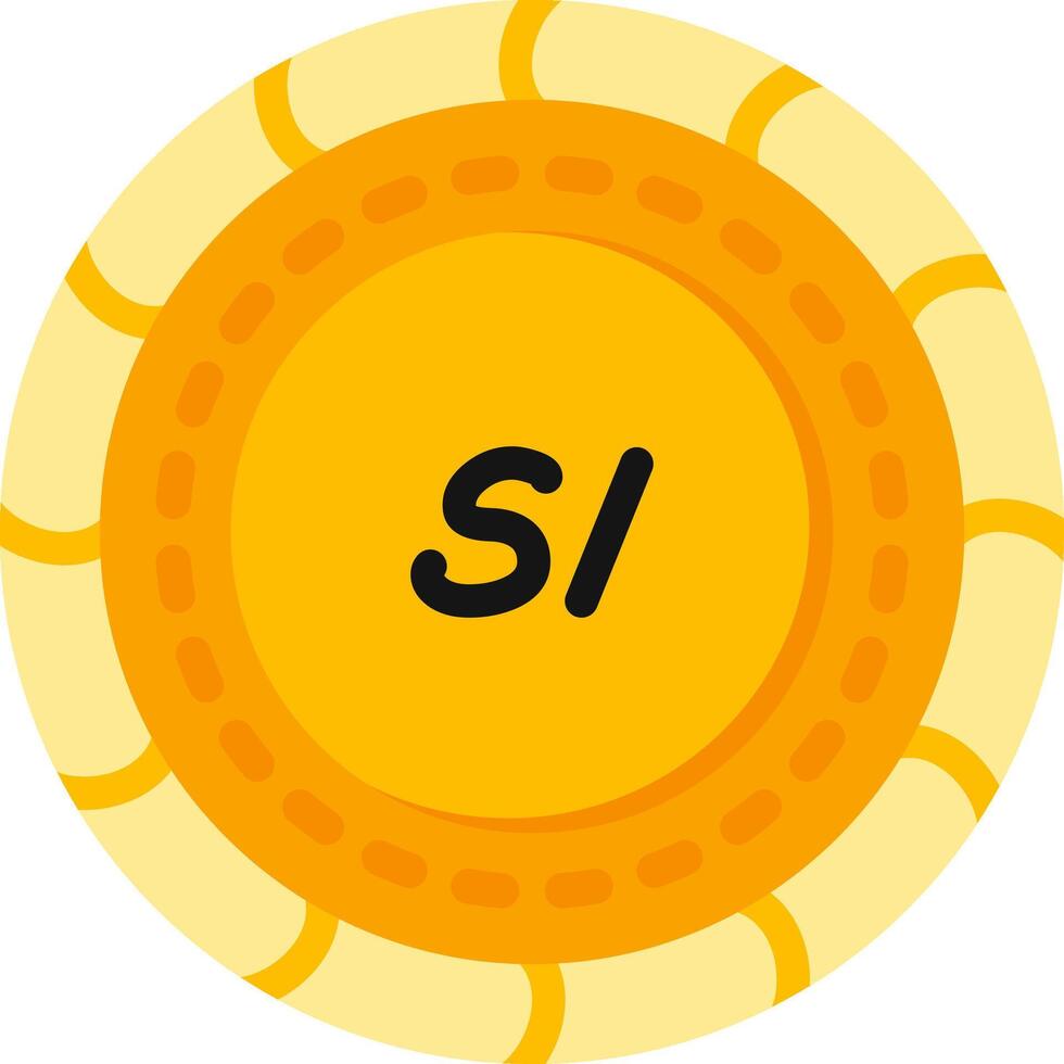 Peruvian Currency Coin Flat Art vector
