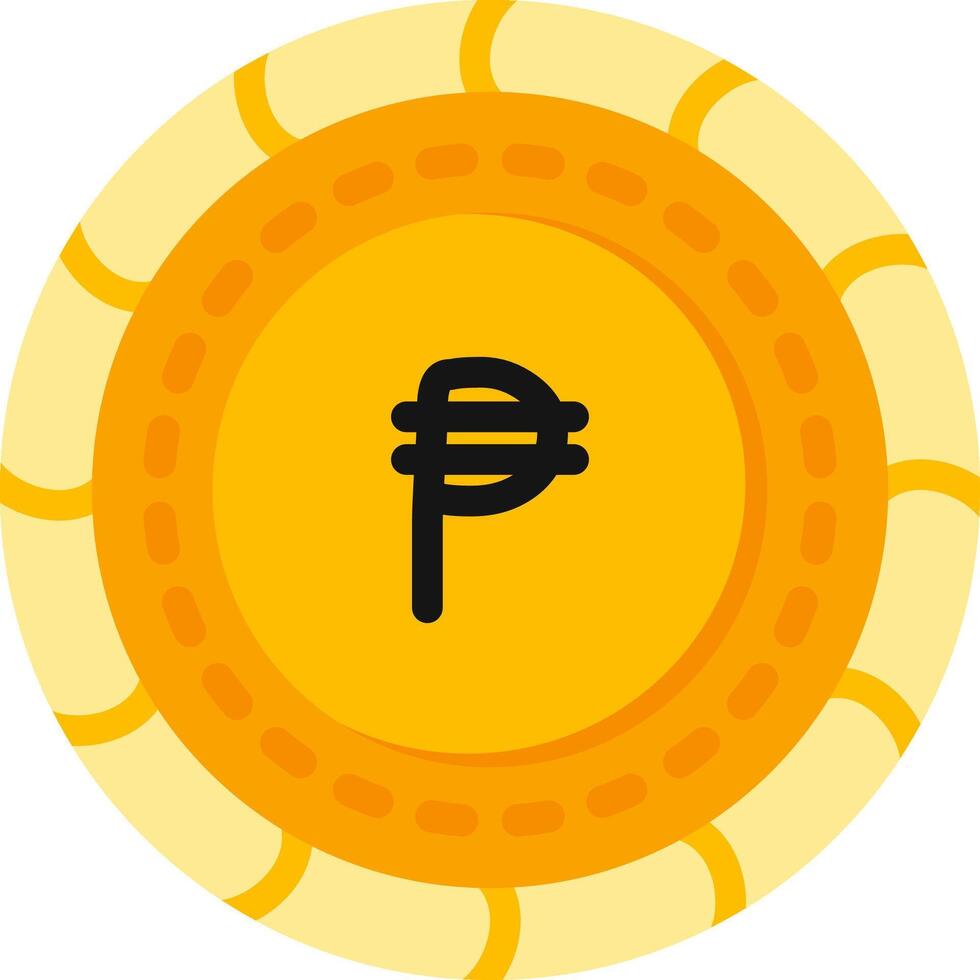 Peso Currency Coin Colorful Icon vector