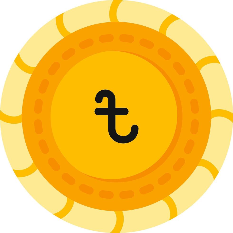 Taka Currency Coin Flat Color vector