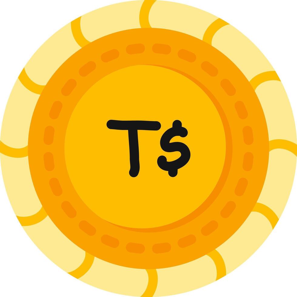Tongan Currency Coin Flat Icon vector