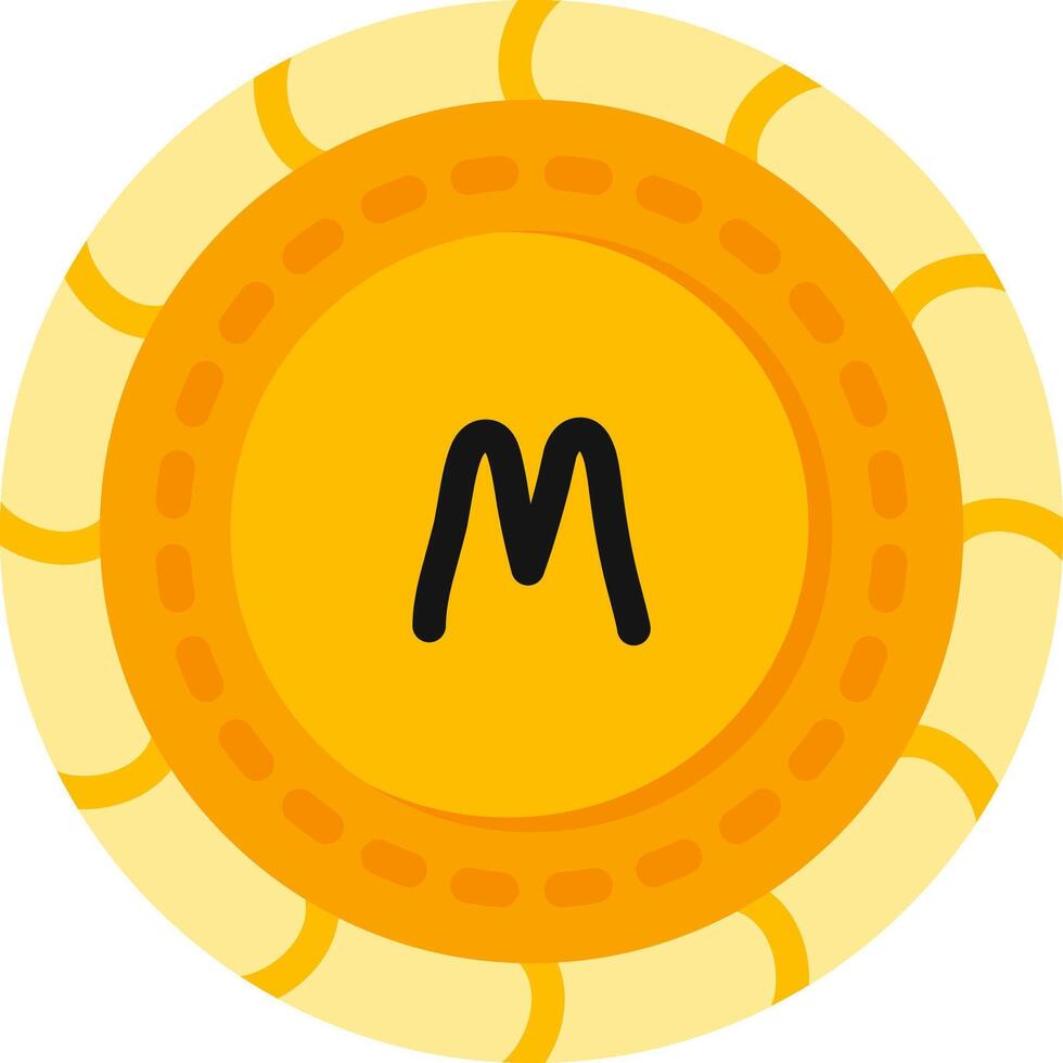 Azerbaijani Manat Coin Flat Color Icon vector