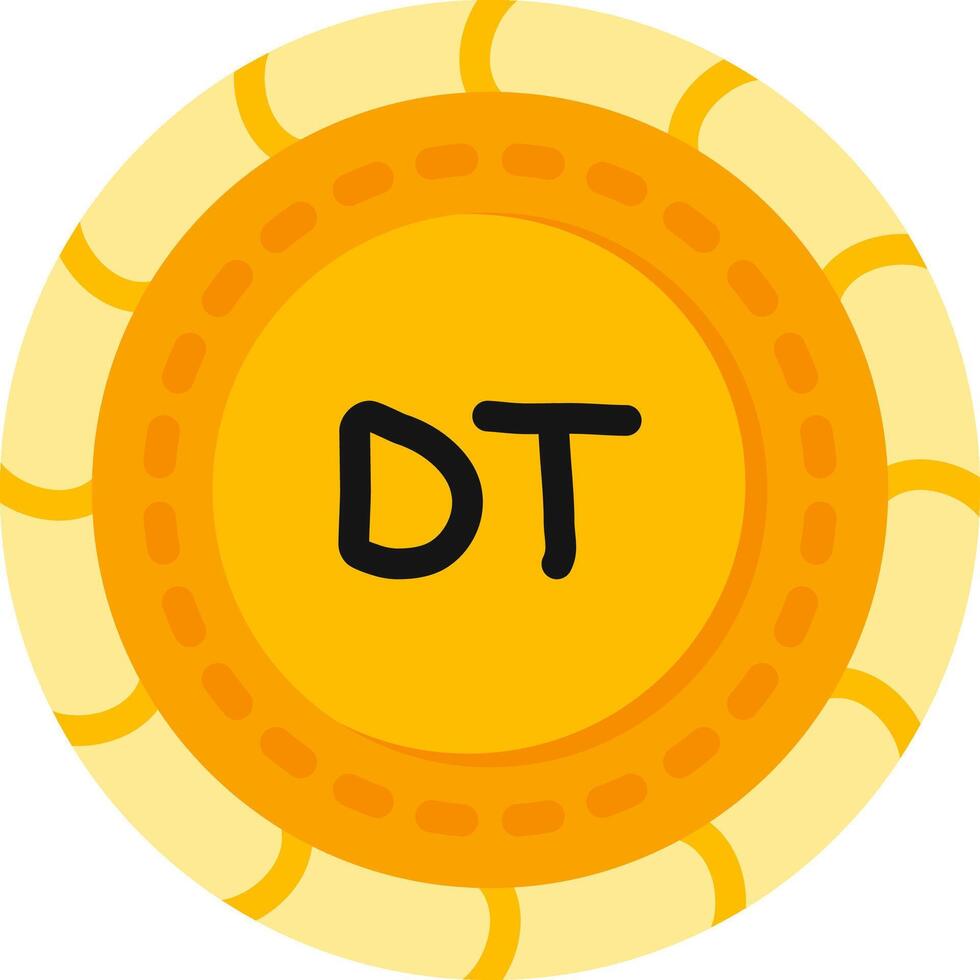 Tunisian Currency Coin Flat Style vector