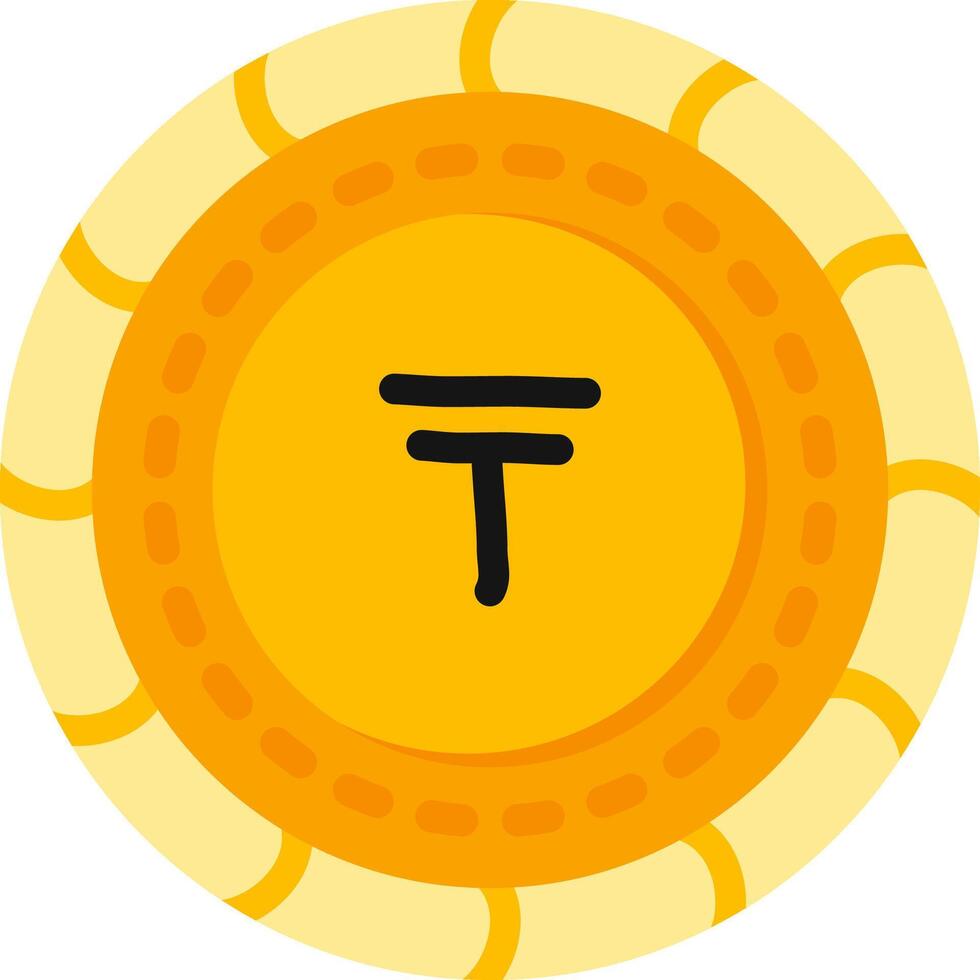 Tenge Coin Flat Colorful Design vector