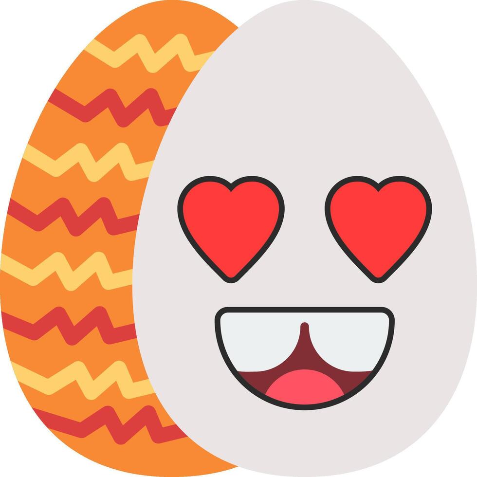 In Love Easter Egg with Heart Eyes vector