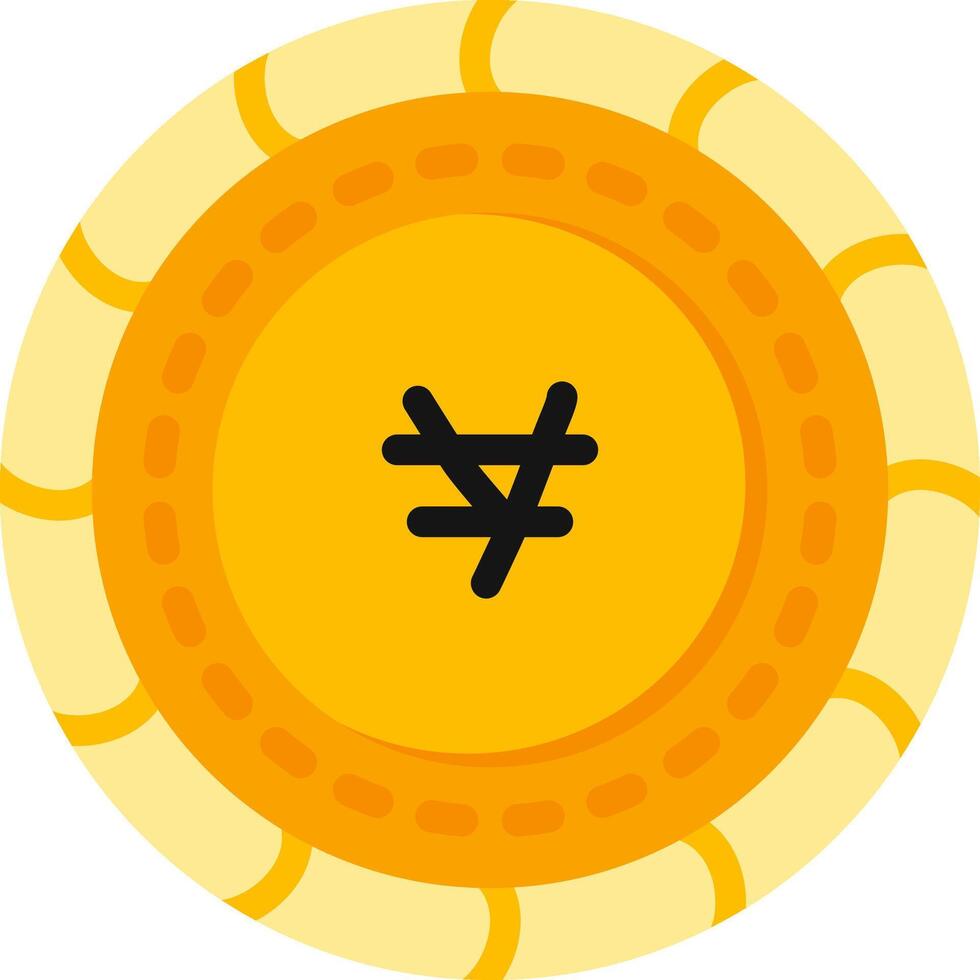 Japanese Yen Coin Flat Colorful Icon vector