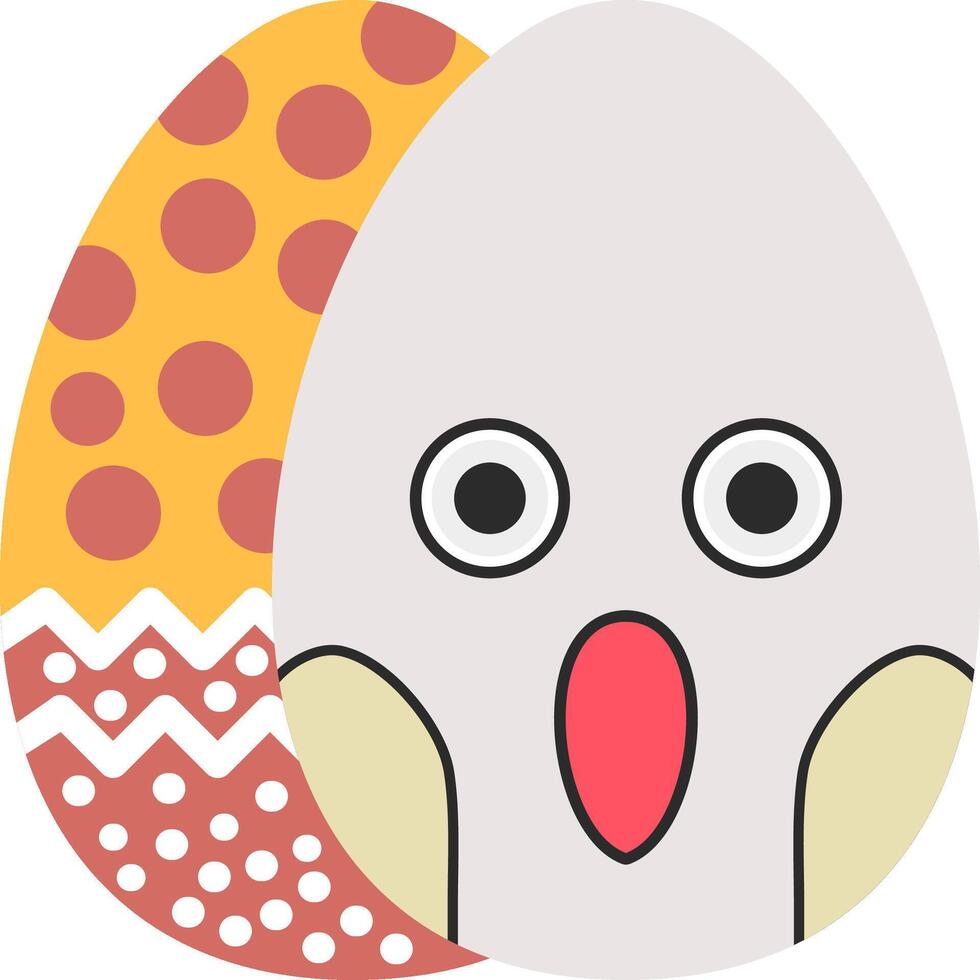 Shocked Face Easter Egg Colorful Art vector