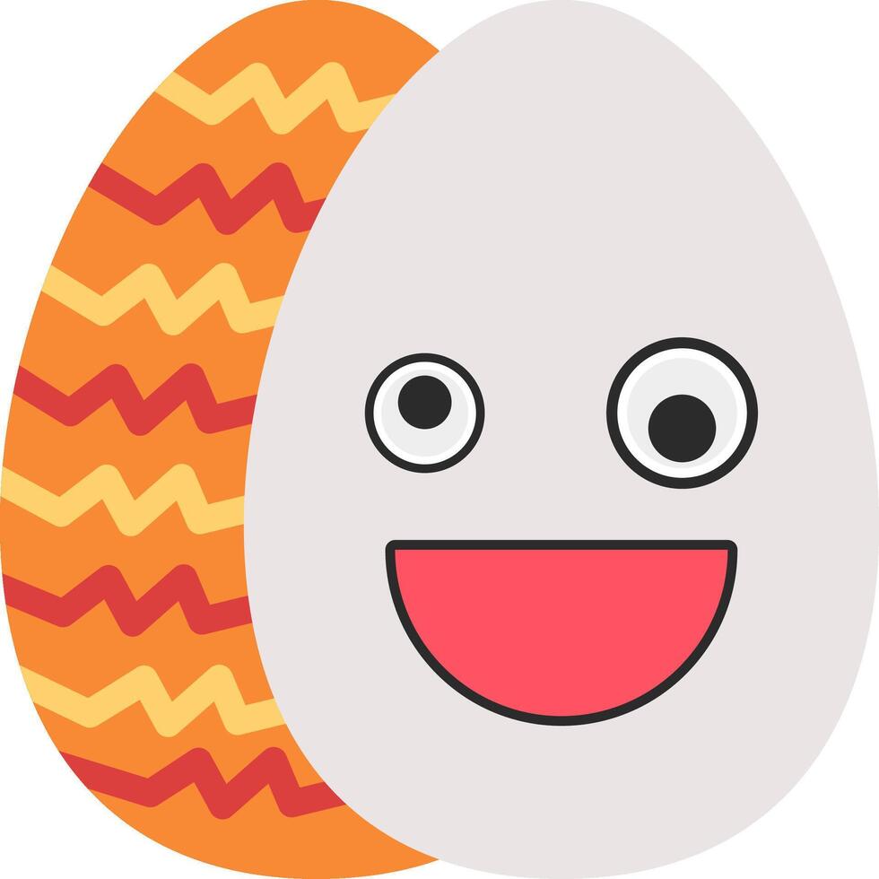 Crazy Eyes Easter Egg Funny Flat Emoji vector