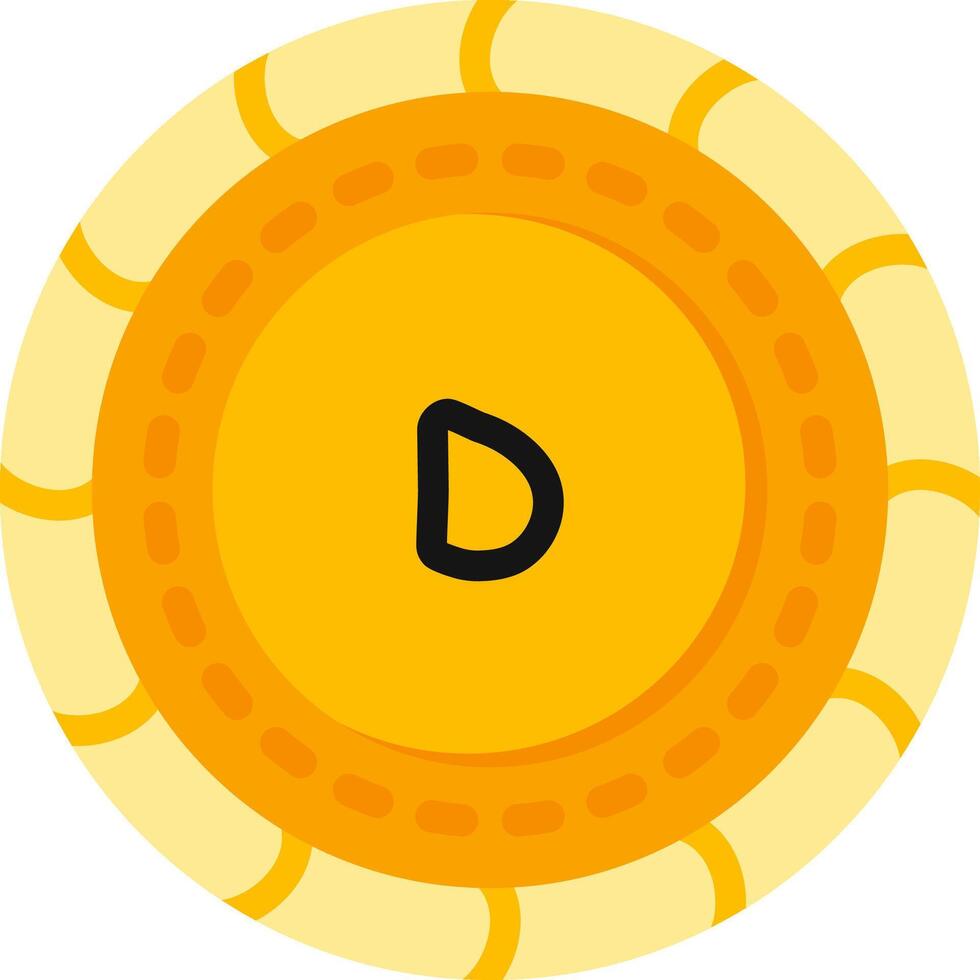 Dalasi Currency Coin Flat Color Style vector