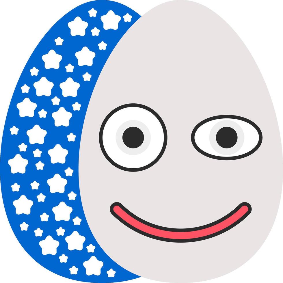 Flirty Easter Egg Emoji with Wink vector