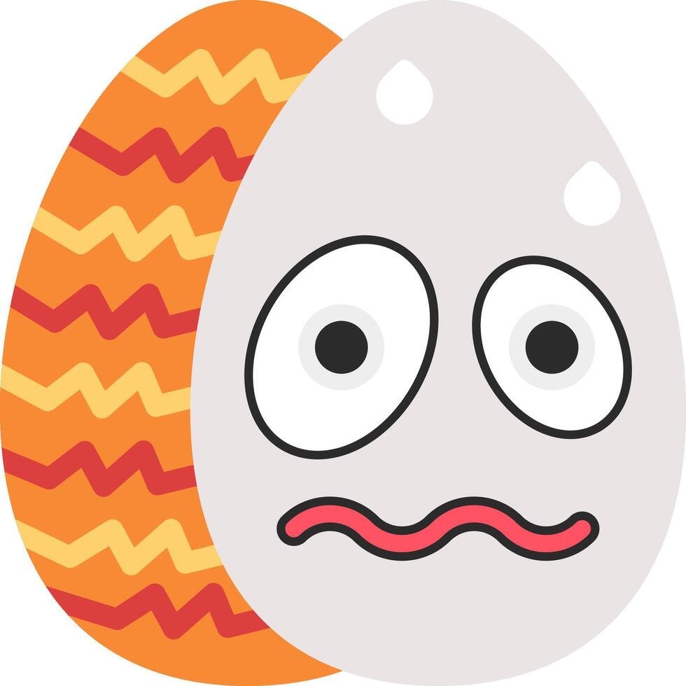 Nervous Smile Easter Egg Emoji Face vector