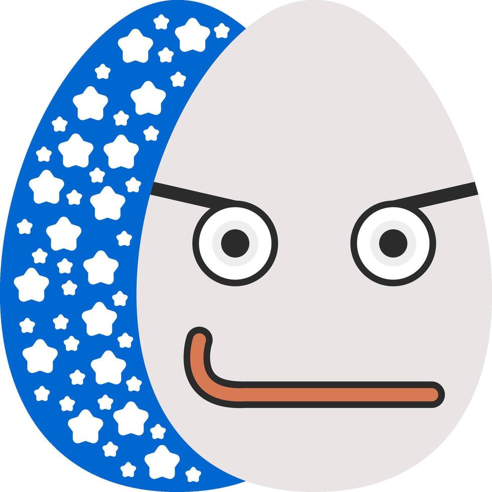 Bad Mood Easter Egg Emoji Design vector