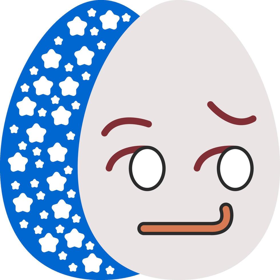 Smirk Face Easter Egg Half Smile vector