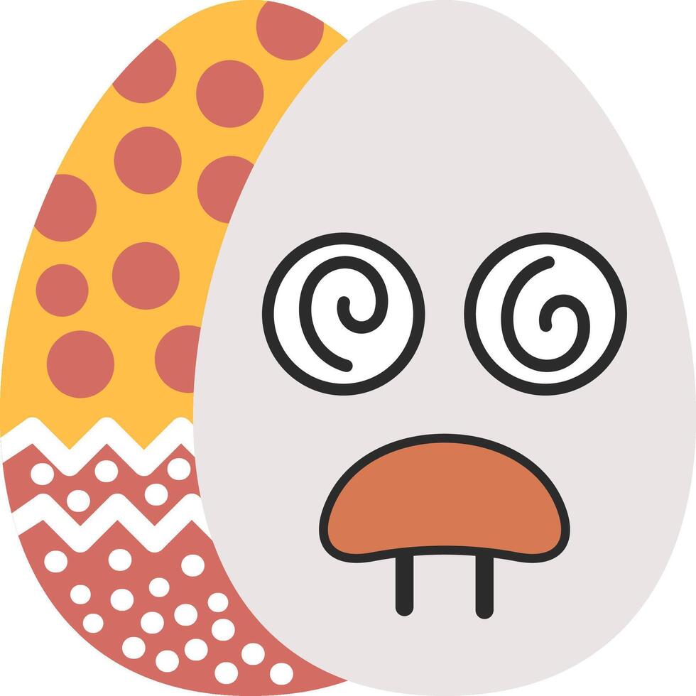 Dazed Expression Easter Egg Funny Emoji vector