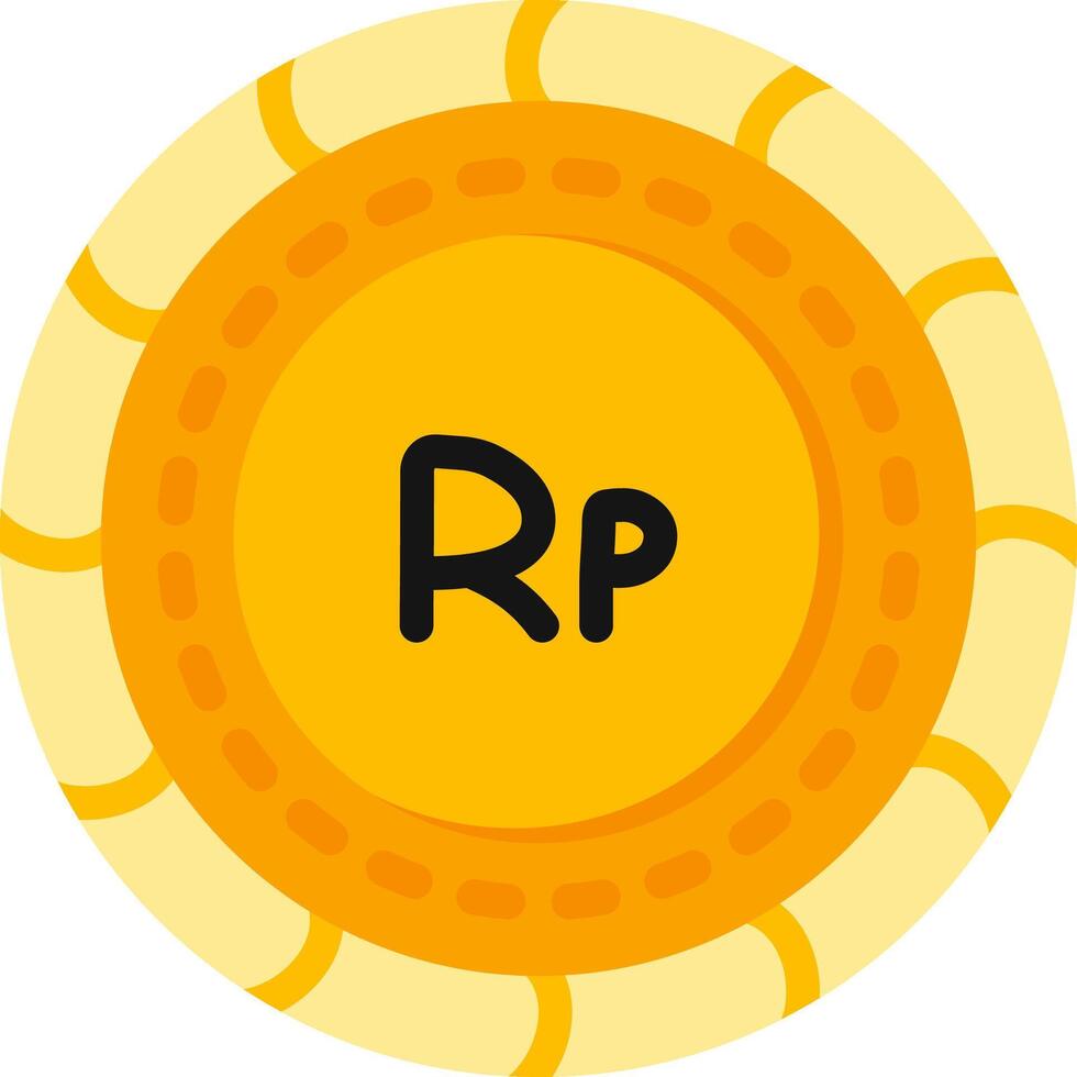 Rupiah Coin Flat Color Illustration vector