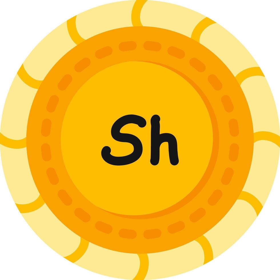 Shilling Coin Flat Design Icon vector