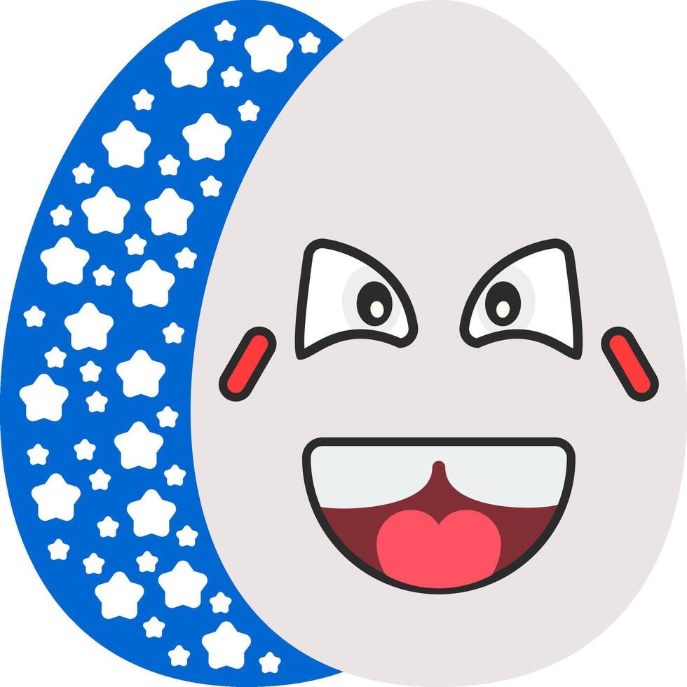 Laughing Easter Egg with Open Mouth vector
