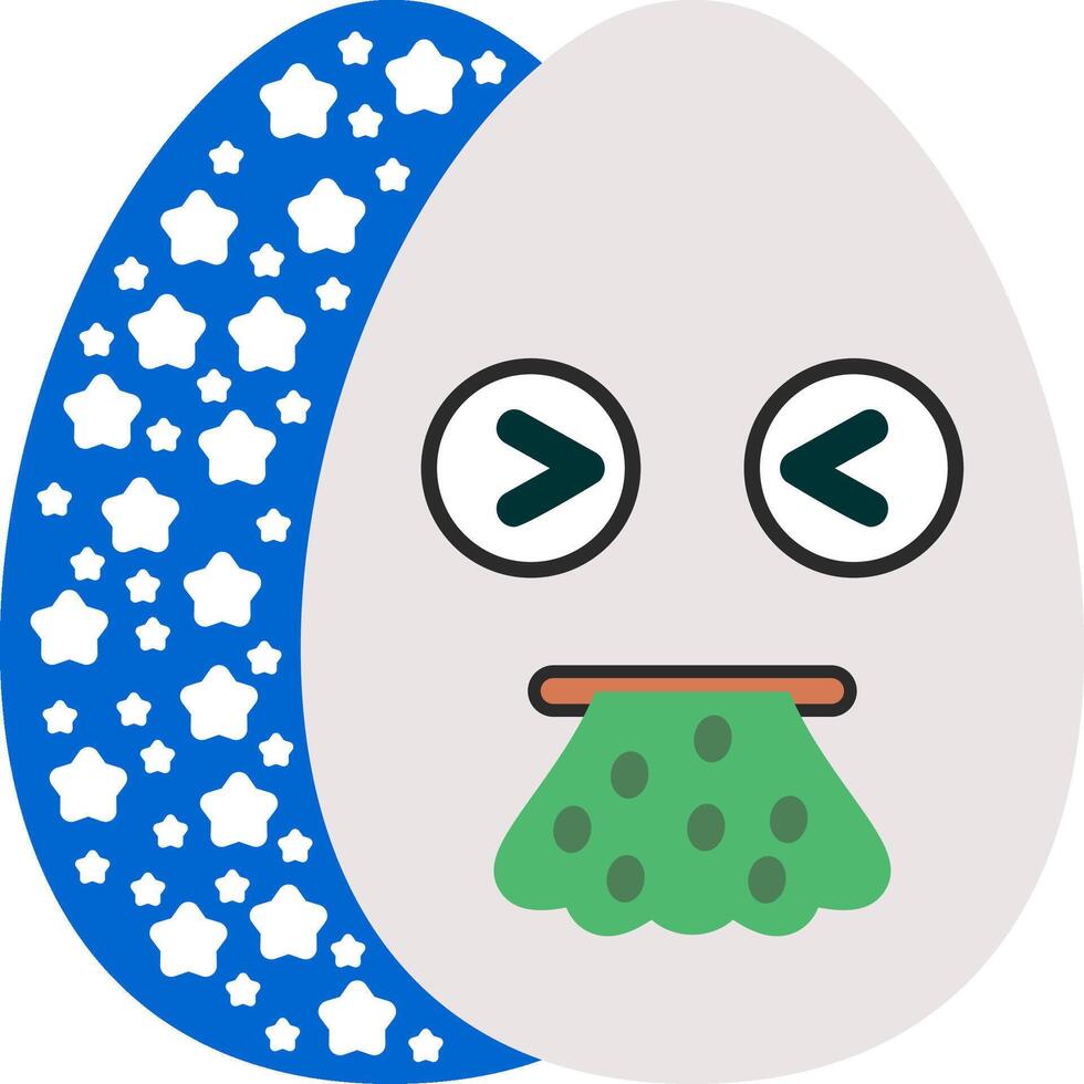 Vomiting Easter Egg with Green Face vector