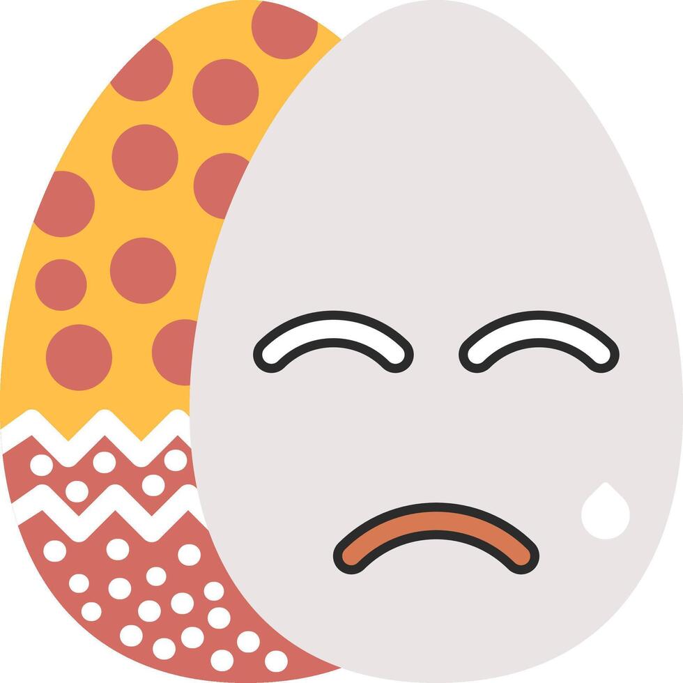 Cold Sweat Easter Egg Nervous Emoji Look vector
