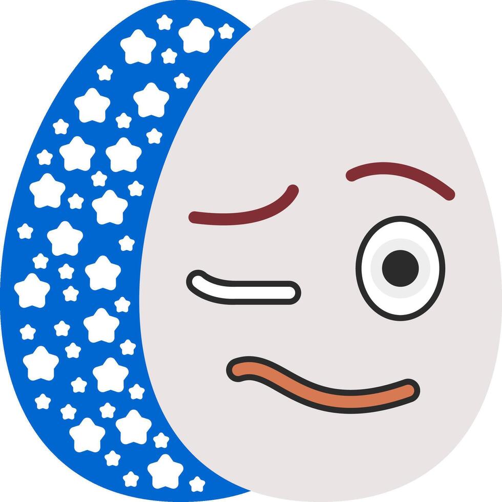 Woozy Face Easter Egg Emoji in Confusion vector