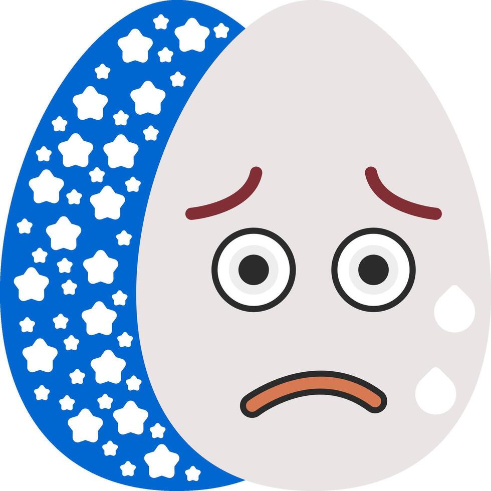 Anxious With Sweat Easter Egg Emoji vector