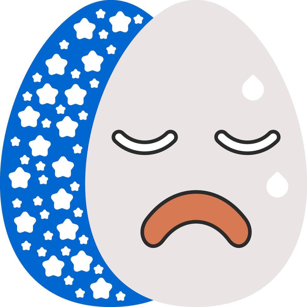 Hot Sweat Easter Egg Overheated Face Emoji vector